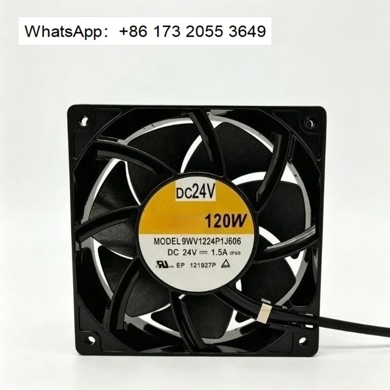 Waterproof Cooling Fan 9WV1224P1J606 DC24V 1.5A 4-Wire PWM Speed Control Metal Frame Industrial Cabinet Cooling Fan