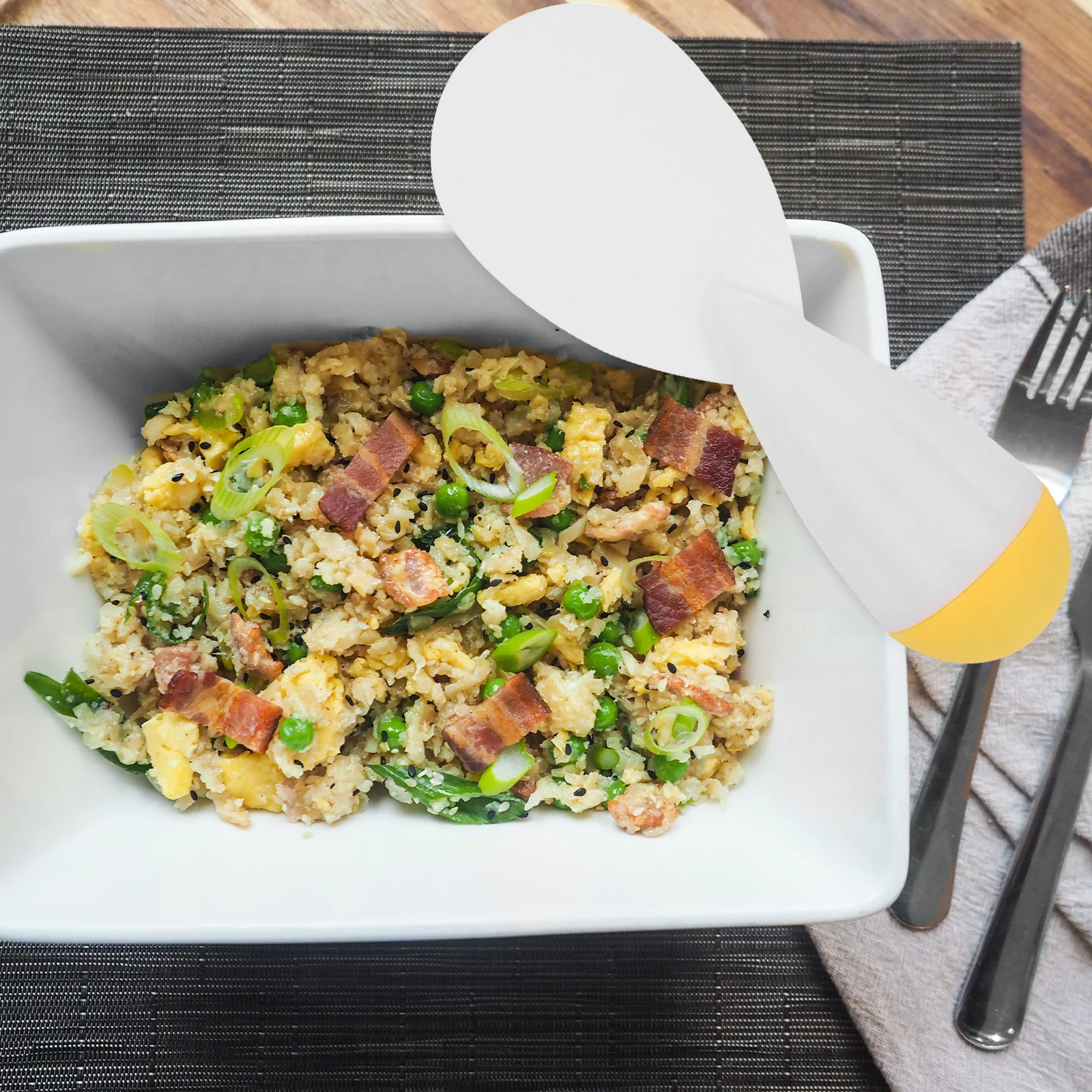 

1pcs Self-Standing Rice Spoon Anti-Stick Non-Tip Heat Resistant Plastic Rice Cooker Scooper For Kitchen Restaurant Use