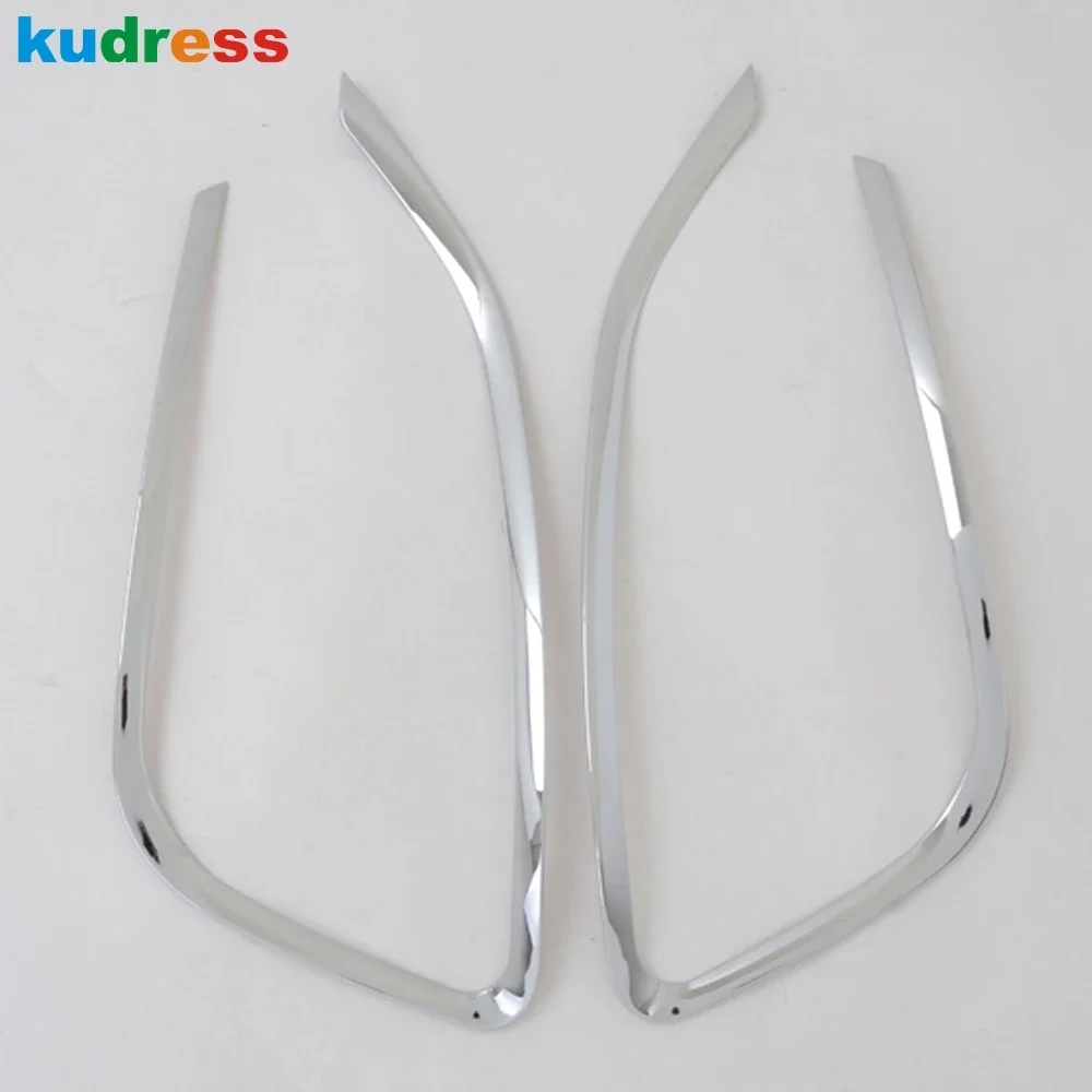 For Hyundai Santa Fe IX45 2013 2014 2015 Chrome Car Front Fog Light Lamp Cover Trim Head Foglight Bezel Trims Accessories