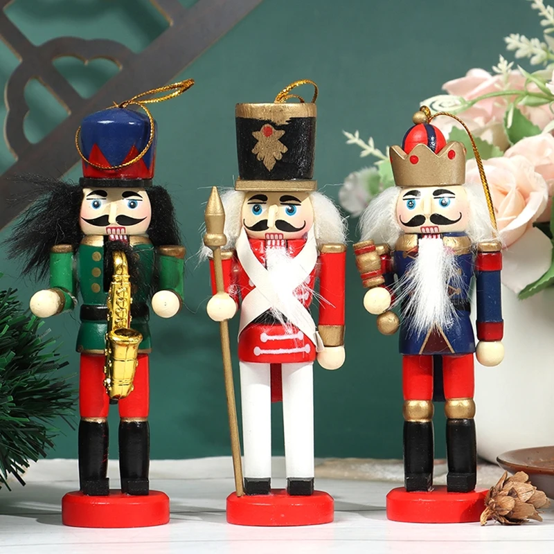 1Pc Christmas Doll Soldier 12CM Nutcracker Puppet Soldier Ornaments Doll Christmas Tree Pendant Home Decor New Year Gift