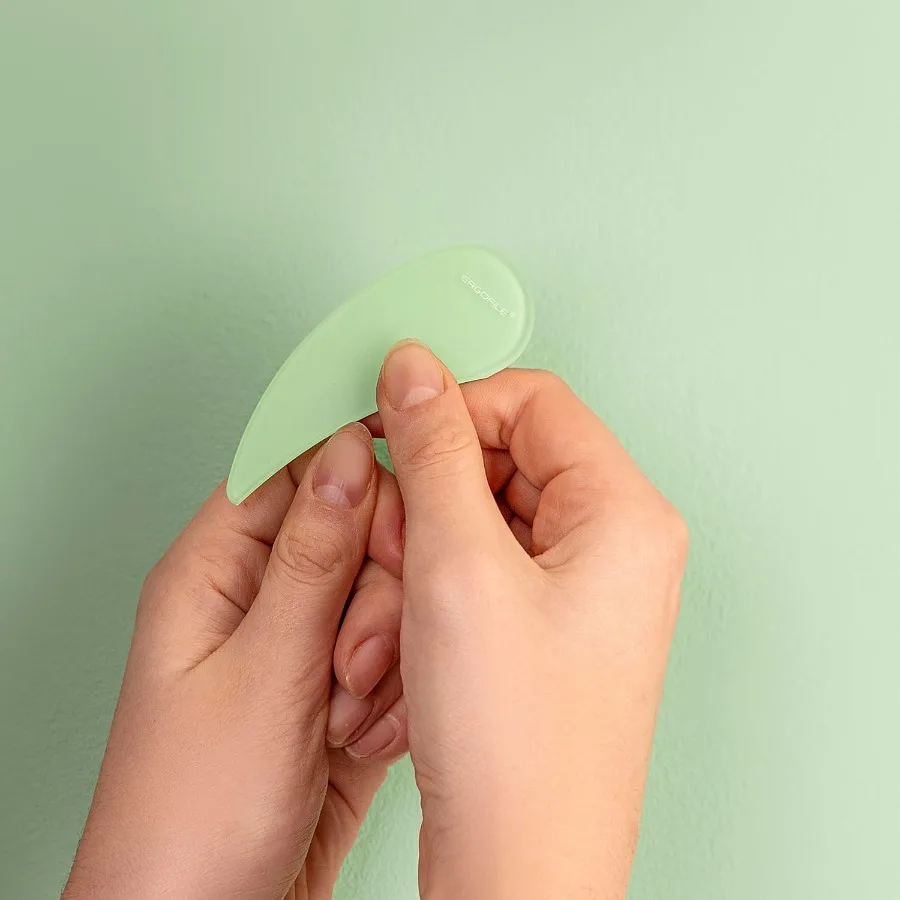 ตะไบเล็บแก้วโค้งสำหรับเล็บธรรมชาติ 2 ชิ้นเครื่องมือเล็บแก้วเช็กในชุดตะไบคริสตัลสีหยกสำหรับเล็บที่เรียบเนียนและแม่นยำ