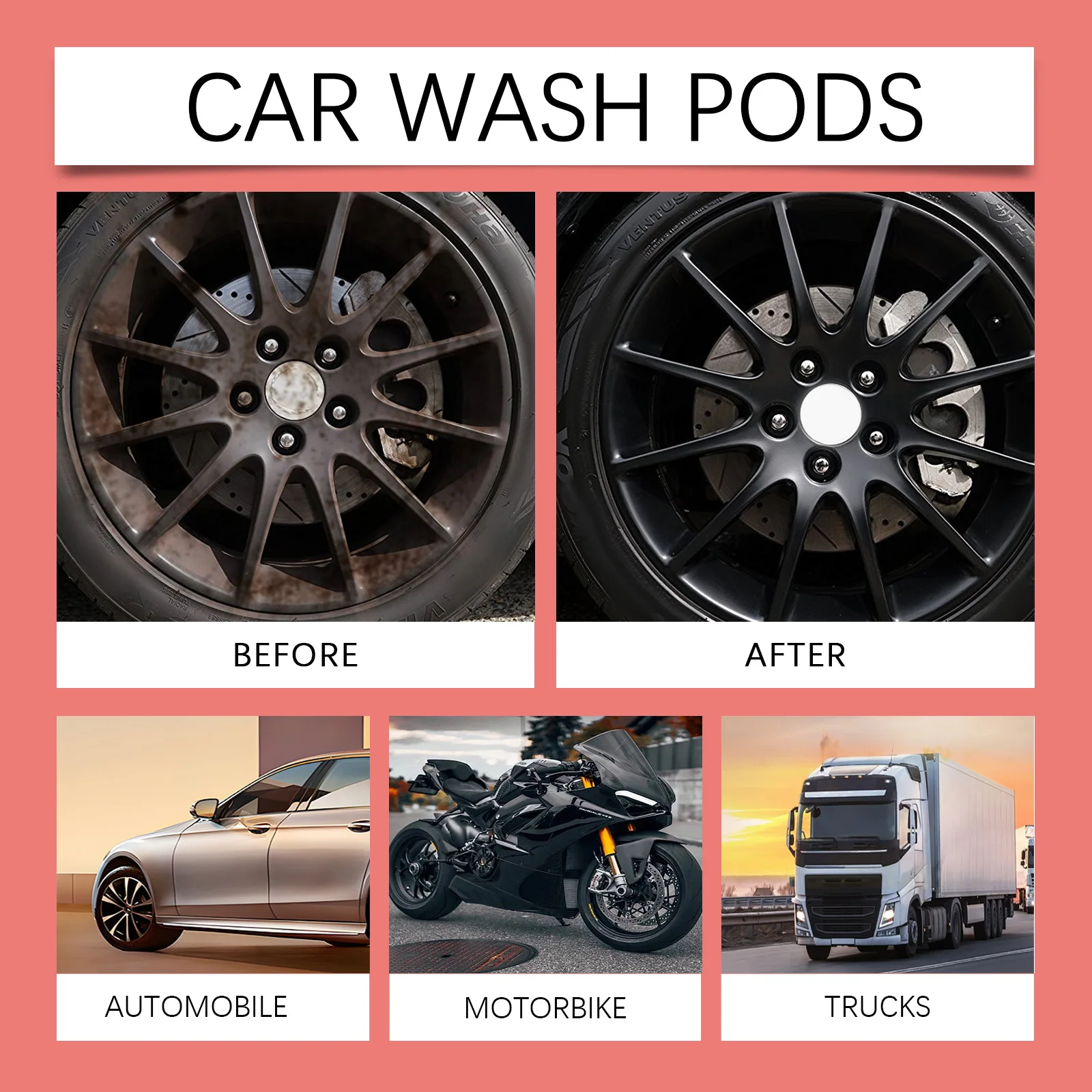 Professional Wheel Cleaner Alloy Rim Spray Tire Renovator Car Detailing Kit Long Lasting Shine Brake Dust Cleaning All Vehicles