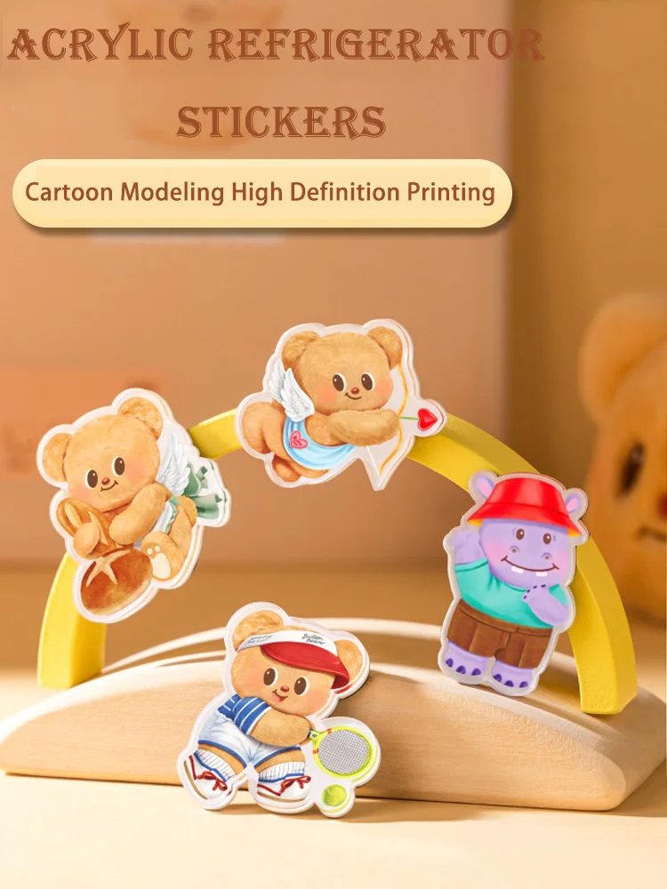 MINISO Butter Bear Kühlschrankaufkleber Zubehör Eis montiert Bunsho Acryl Kühlschrankaufkleber periphere Co-Branding