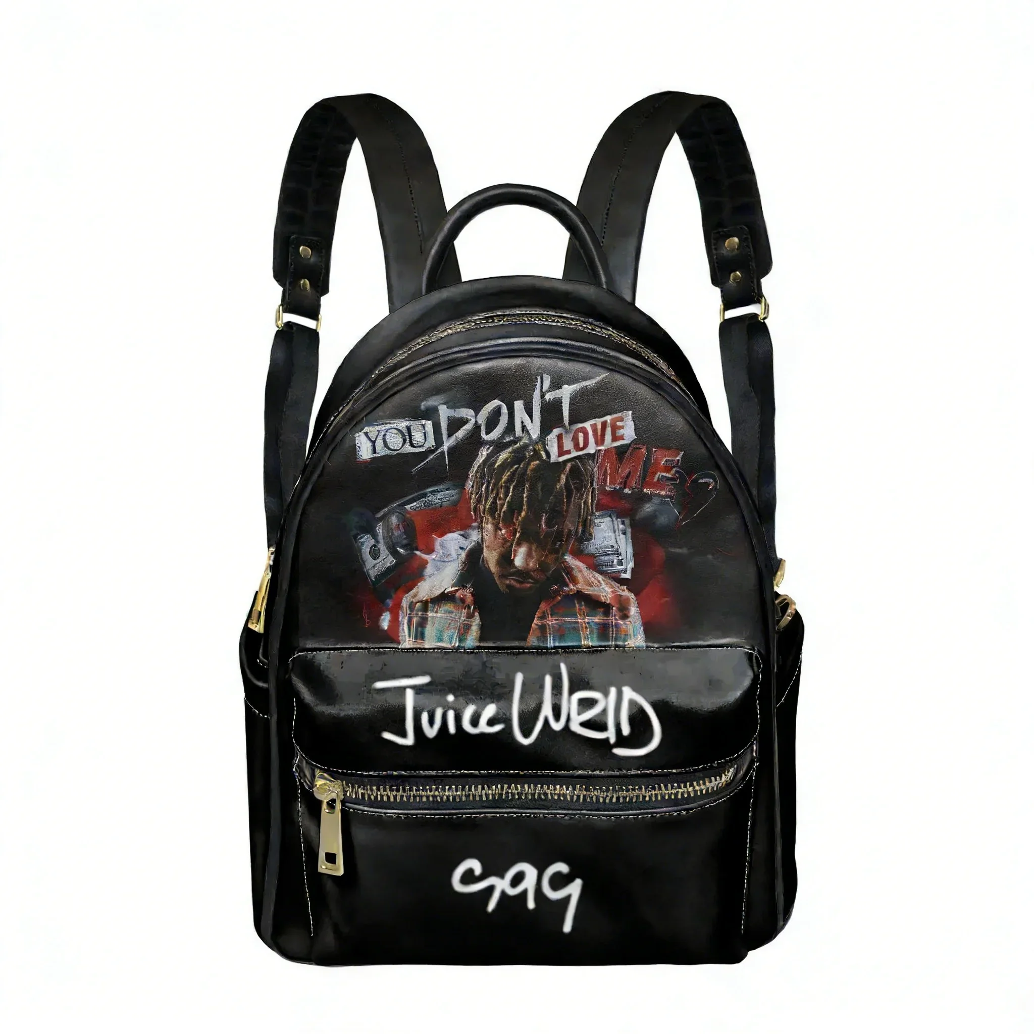 Juice Wrld 999 Hiphop Rapper Backpack Womens Men Personalized Double Shoulder Bag Business Travel Bookbag Rucksack Gift Daypack