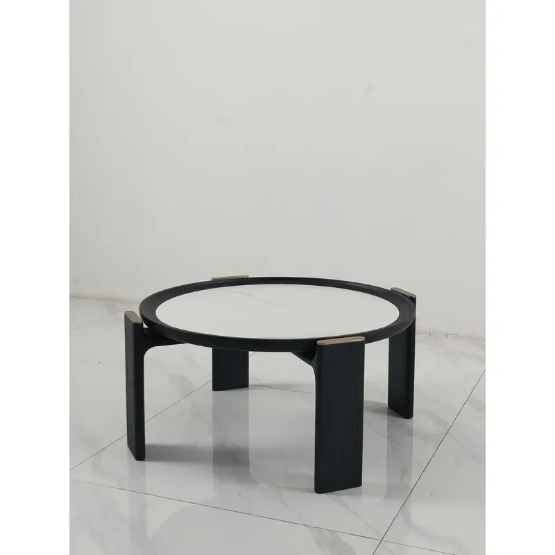 Nordic Round Wooden Coffee Table Modern Luxury Side Table for Living Room Sofa Accent End Table Home Furniture Cocktail Tray