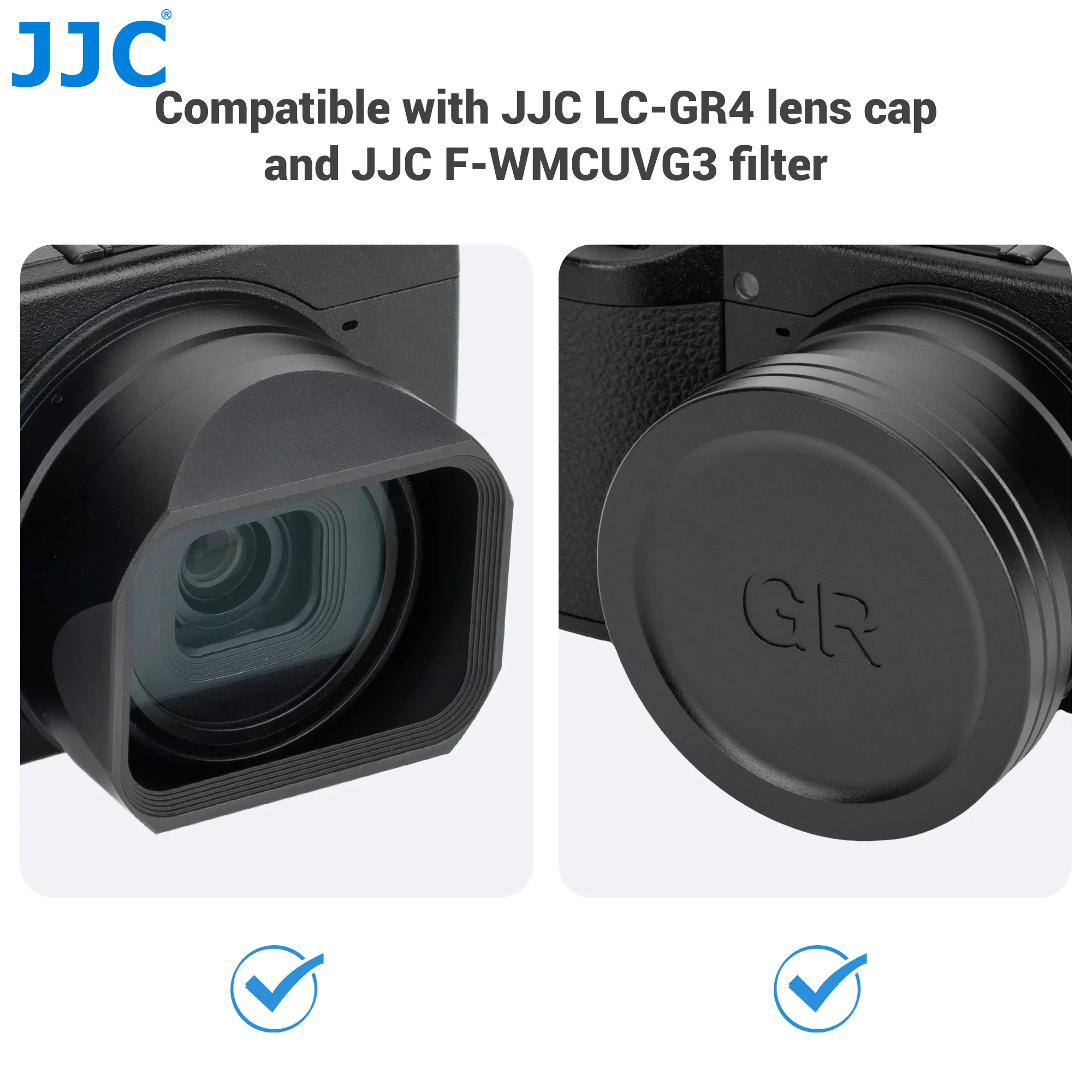 JJC Metal Square GR IV Lens Hoods for Ricoh GR4 GRIV GR IV HDF Monochrome Camera Accessories Lens Protective Shade for Ricoh GR4