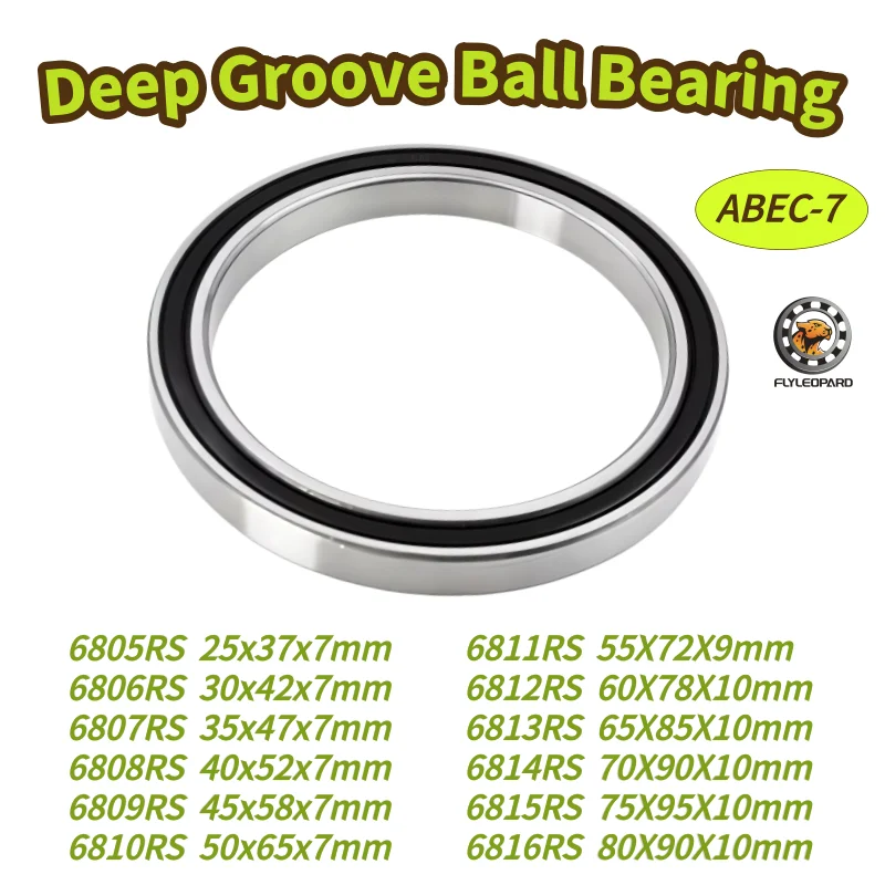 1Pcs 80X90X10 75X95X10 70X90X10 65X85X10 60X78X10 55X72X9 50x65x7 45x58x7 40x52x7 35x47x7  Deep Groove Bearings ABEC-7