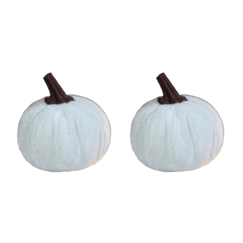 Flocking Velvets Thanksgiving Pumpkin Centerpieces Indoor Outdoor Decoration Harvest Festival Accessories 15UB