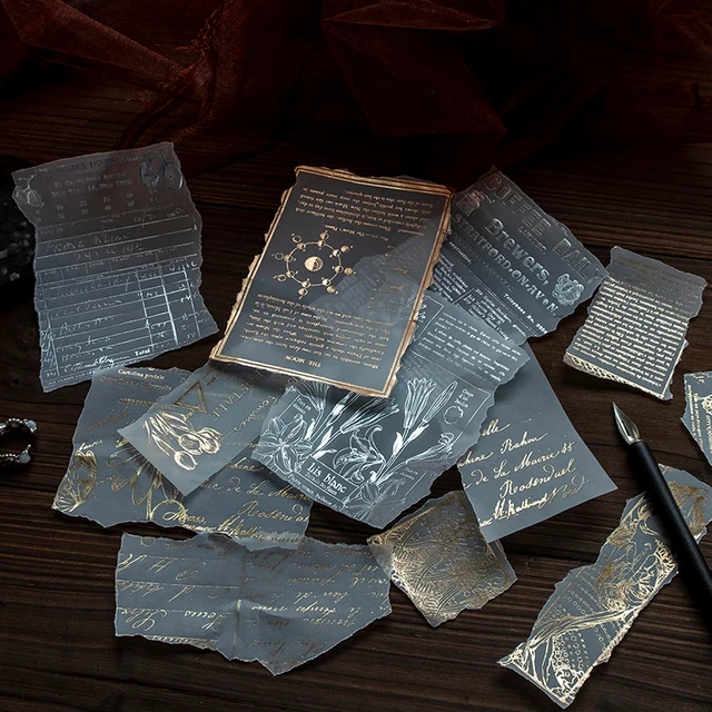 Yoofun 10 sztuk złoty srebrny materiał papier dekoracyjny śmieci dziennik wiersze karty papiernicze Scrapbooking pamiętnik Album