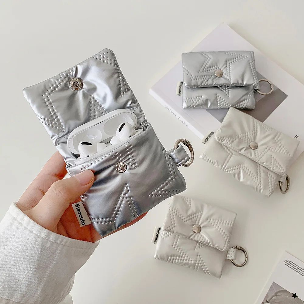 Monedero plateado, bolsa para lápiz labial, bolsa de almacenamiento sanitaria para Airpods, monedero para estudiante, organizador de joyas, funda, soporte para tarjetas de crédito