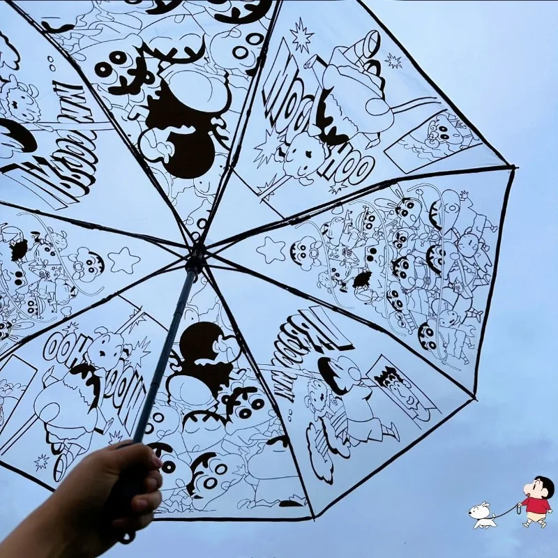 Crayon Shin Chan Fully Automatic Folding Umbrella Cute and Creative Printed Pattern Transparent Umbrella New Fashion Umbrella