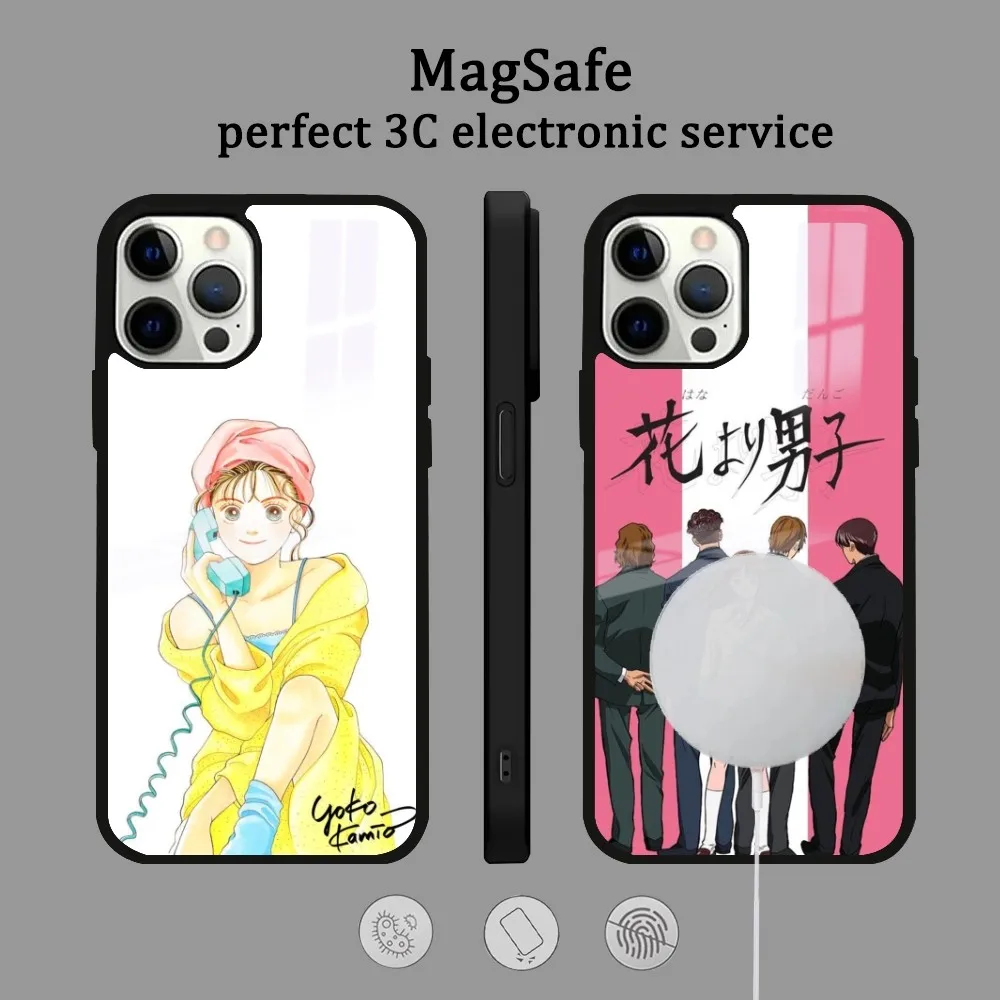 Hot Blooded Anime H-Hana Yori Dango Phone Case For IPhone 16 15 14 13 12 11 Pro Max Plus Mini Magsafe Mirror Wireless Magnetic