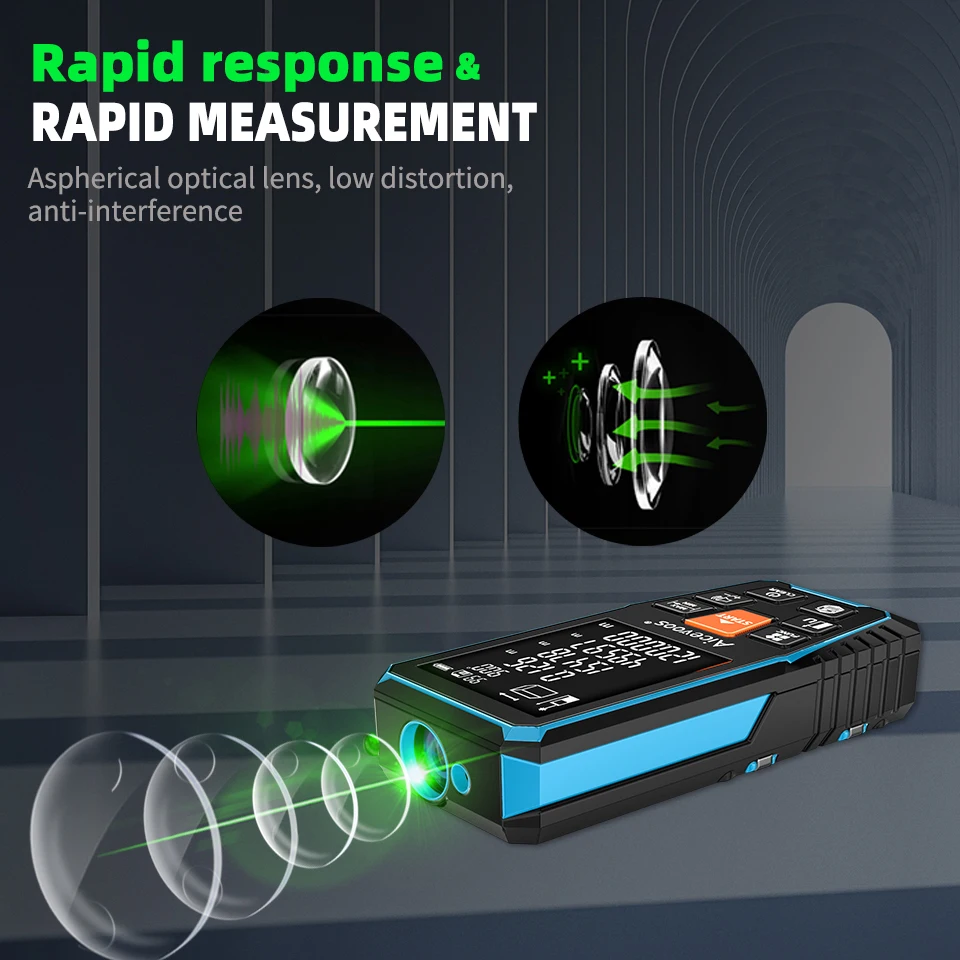 Aicevoos-Green Beam Digital Laser Rangefinder, Laser Light Green, Medidor de distância, Trena fita métrica Laser, Roleta, 50m, 70m, 100m, 120m