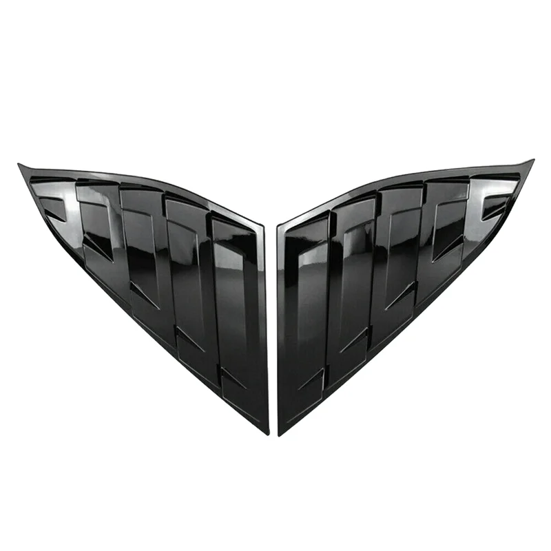 Car Rear Side Vent Quarter Window Louver Shutter Cover for 2018-2022 Honda Accord Glossy Black