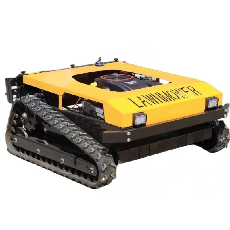 Wireless Remote Crawler Lawn Mower Adjustable Cutting Height Tracked Grass Trimming Robot For Farm Villa Hillside