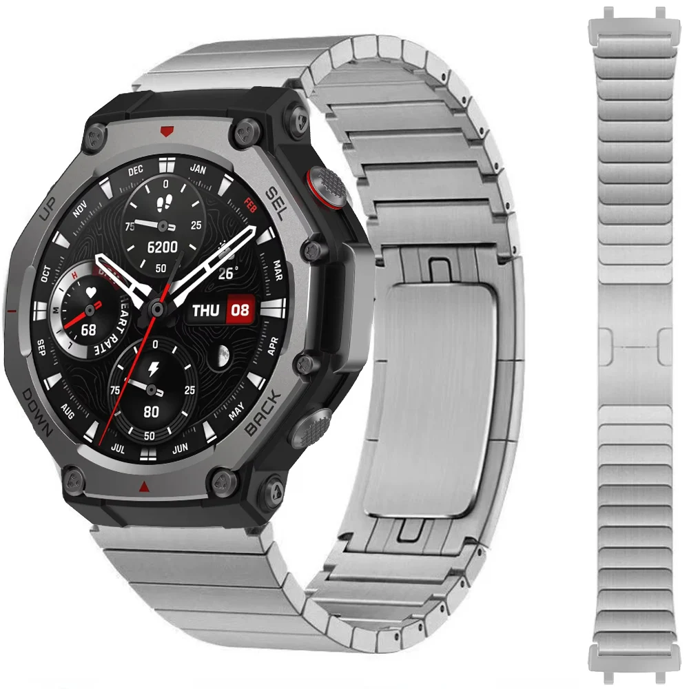 Stainless Steel Strap for Amazfit T-Rex 3 Smart Watch Luxury Metal Bracelet  for Xiaomi Huami Amazfit T-REX 3 Wrist Band Correa