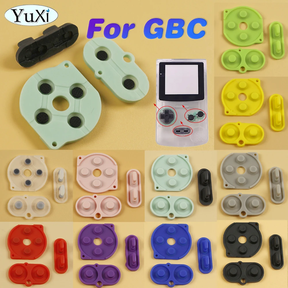 

1Set Rubber Conductive Pad For GameBoy Color GBC D-Pad AB Button Silicone Pad For Nintend GBC Colorful Housing Start Select Key