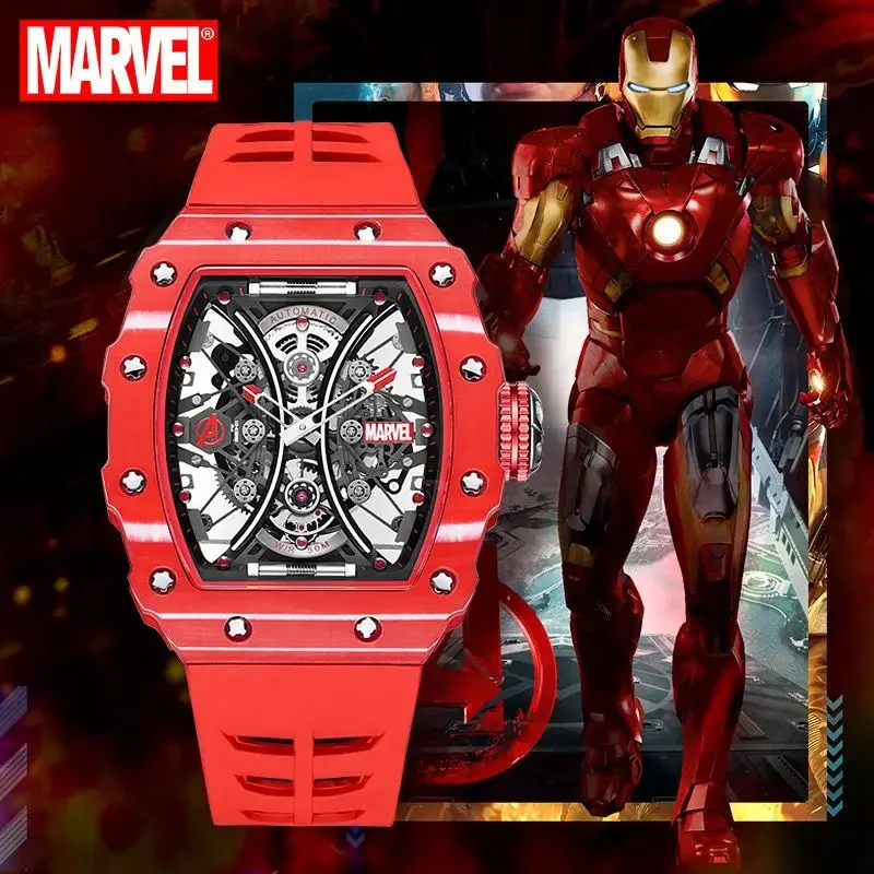 

Marvel Disney Men's Skeleton Automatic Mechanical Watch Reversible Sports Watch Men's Waterproof Automatic Watch Birthday Gift