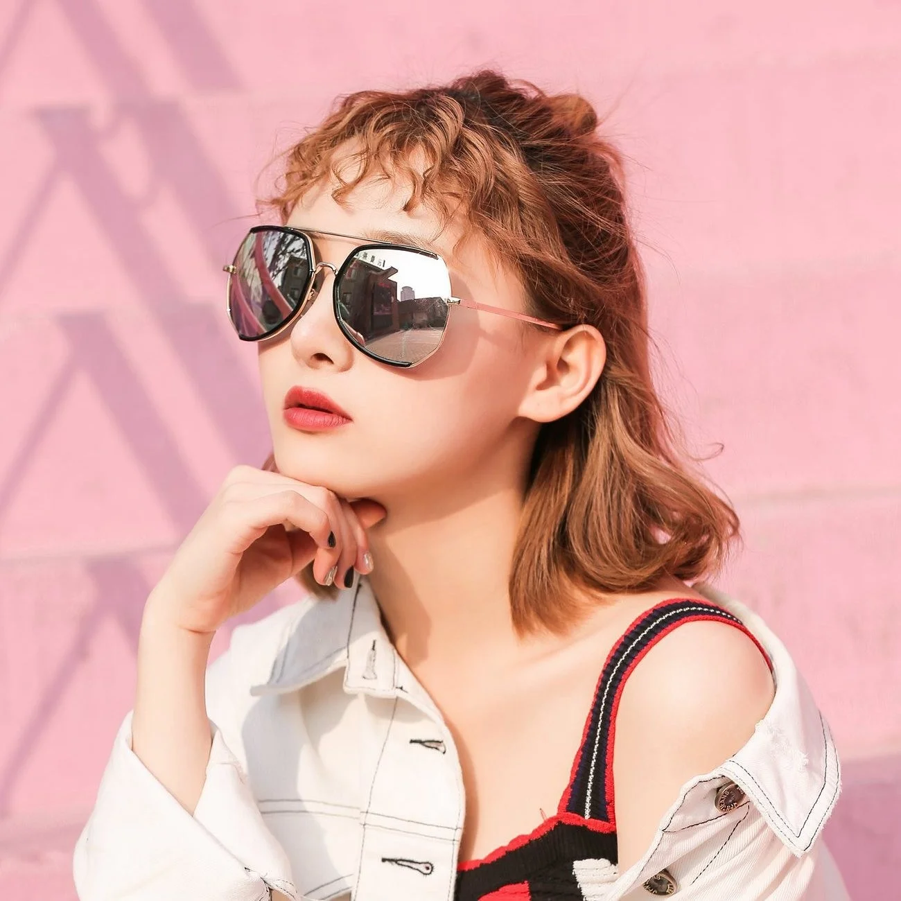 New sunglasses for women with polarized light and large frame, Korean version, same model as popular online men and women with