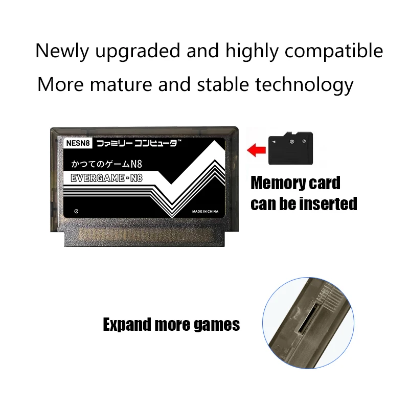 REMANK N8 Nes Cartridge EVERGAME-N8 Super NESN8 Cartridge For FC Video Game Console Accesories NEW Shell