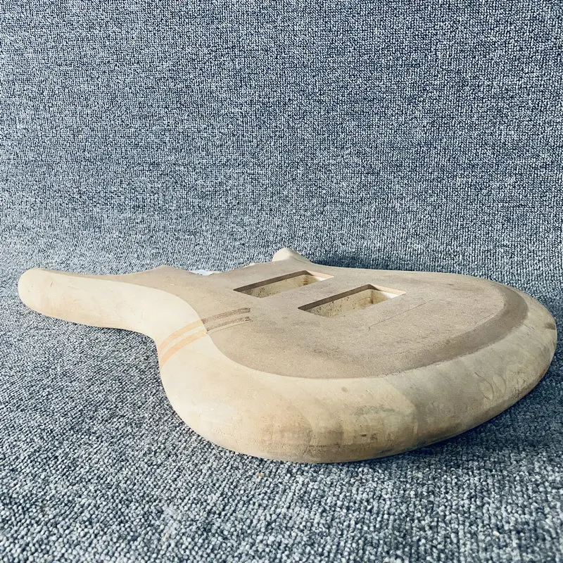 EB046 Electric Bass 5 or 6 String Version Unfinished Jazz Bass Body in Solid Basswood No Paints for Replace and DIY