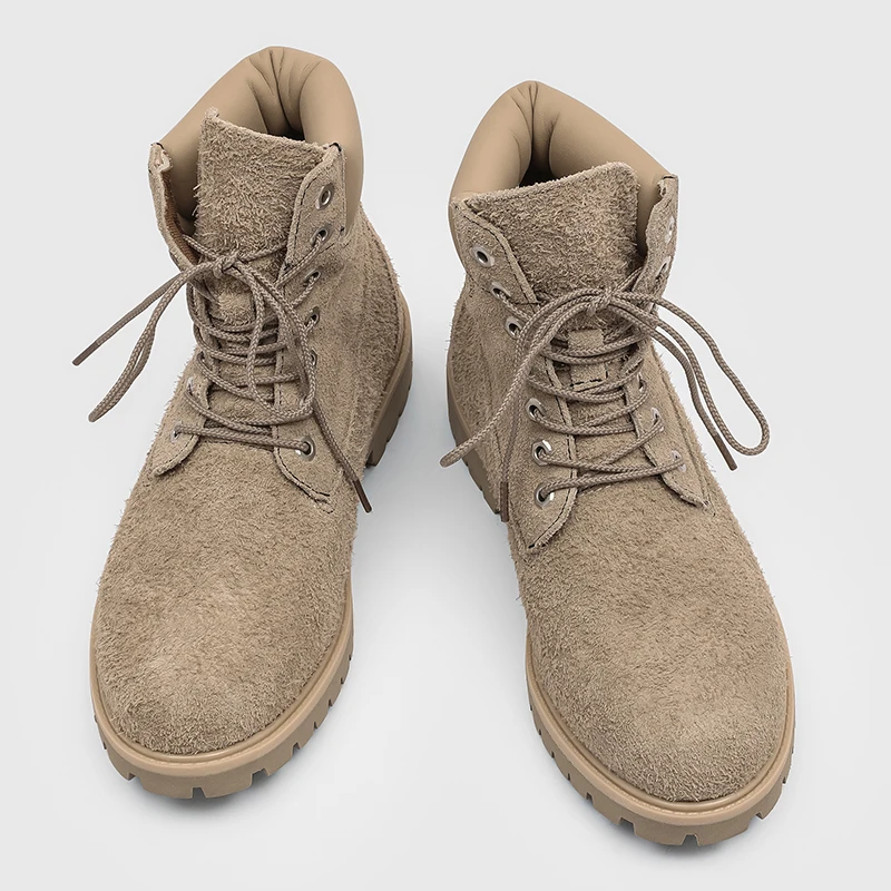 

New Frosted Men Women Thick Soled Motorcycle Boots Fashionable Comfortable and Handsome Outdoor Hiking Couple Boots