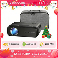 CAIWEI A8+ Portable Projector Android 14 4K UHD 1080P Google Certified Auto Keystone Focus Home Cinema Outdoor Smart Projectors