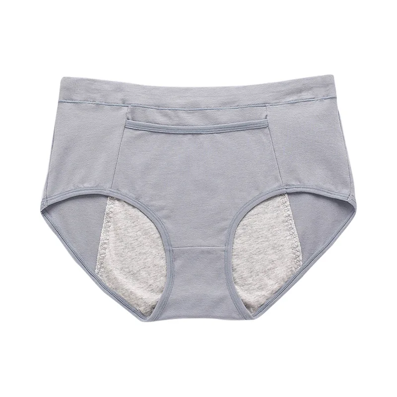 Pocket Physiological Underwear Women's Menstrual Period Leak-Proof Widened Cotton Crotch Big Aunt plus Size High Waist Sanitary