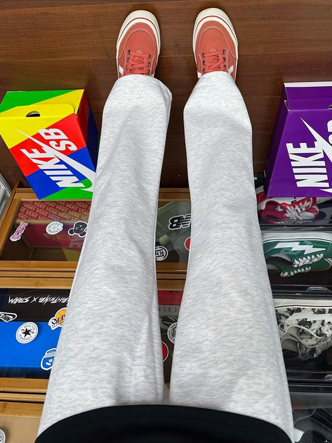 

ay American Straight Leg Sweatpants Men's Autumn Winter Drapey Fce Lined Flared Fitn Casual Sports Long Trousers