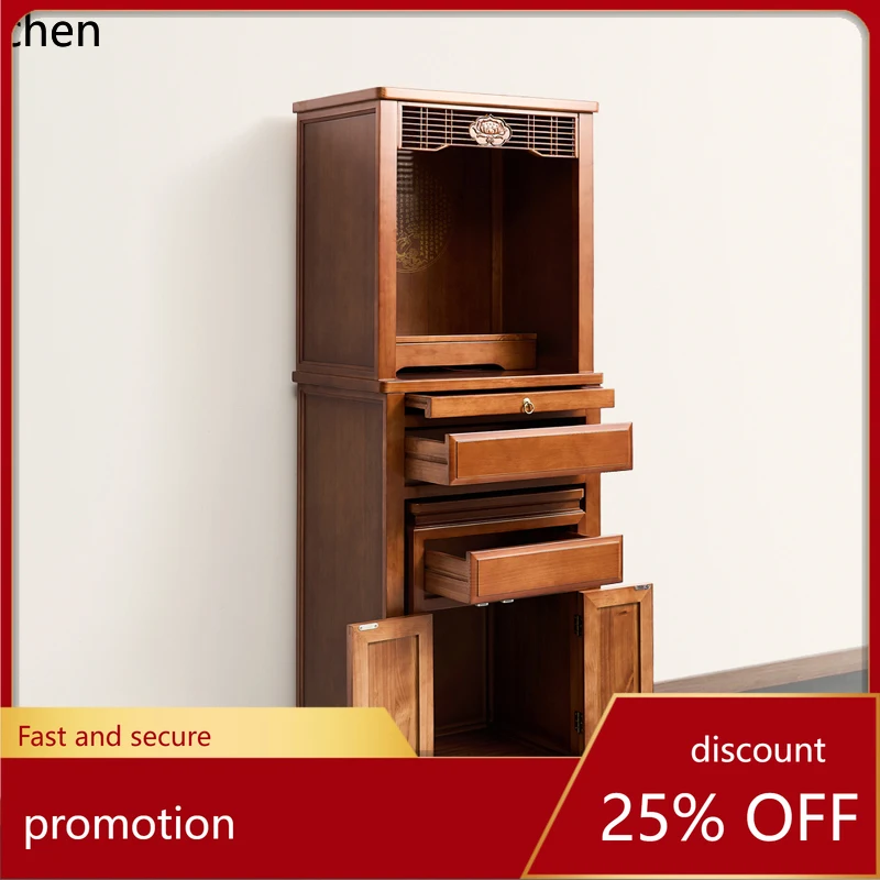 

HT Solid Wood Buddha Altar Table Home Use Small Simple Buddha Cabinet Living Room Worship