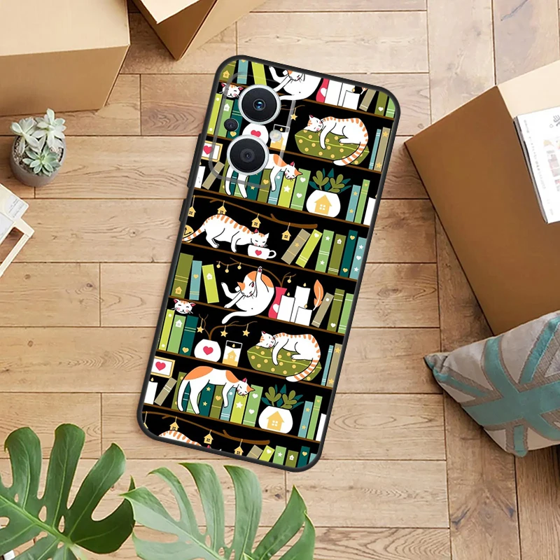 Library Magic cats Kitten Case For OPPO Find X5 X6 Pro X2 X3 Neo Lite OPPO Reno 10 Pro 8T 5Z 4Z 4 6 7 8 5 Lite Cover
