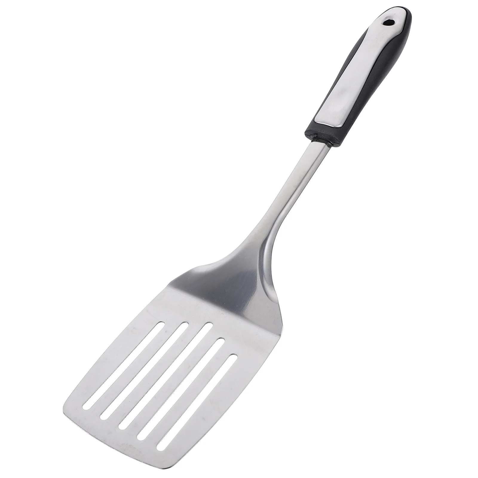 1 Buah Spatula Steak Premium Stainless Steel dengan Lubang untuk BBQ, Perlengkapan Dapur Rumah dan Restoran, Pegangan Anti Selip, Dapat Digantung