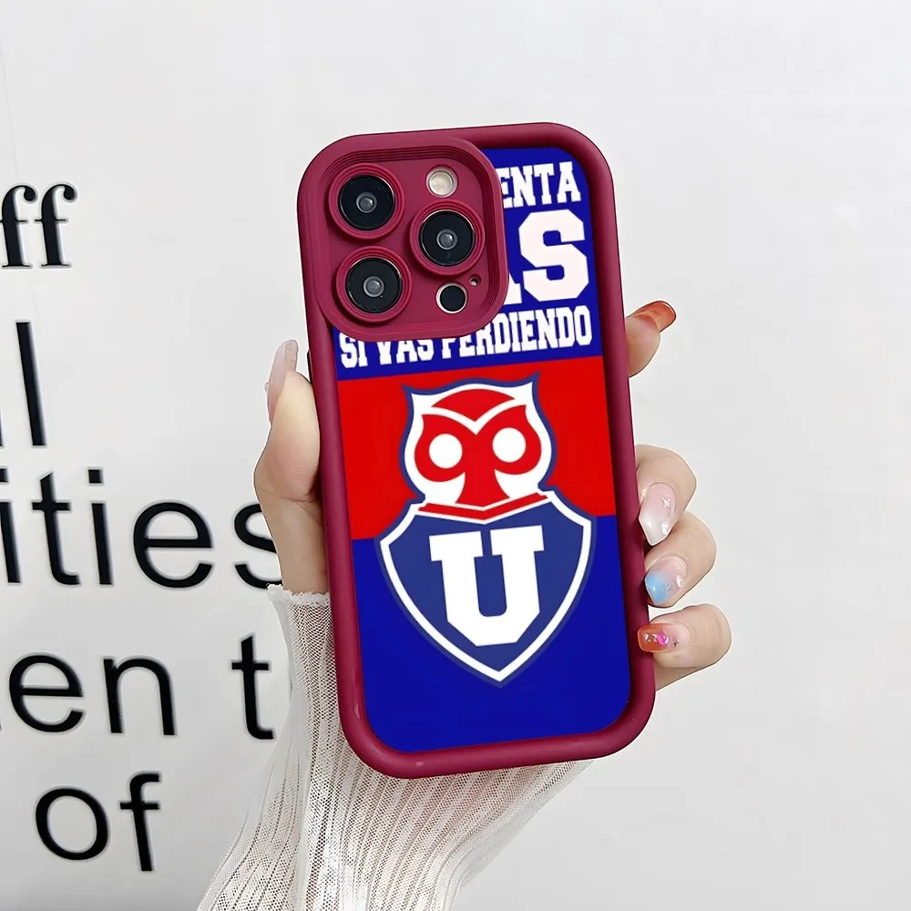 Chile University Logo Phone Case Simple Solid Color Matte Silicone For IPhone 15 14 13 12 11 Pro Max Plus Soft Couple