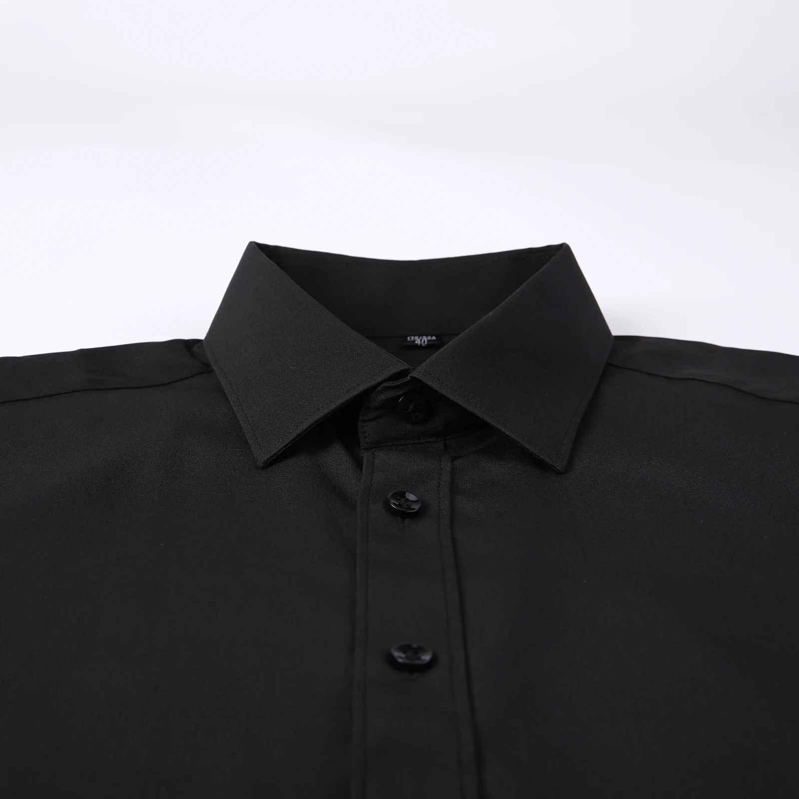 Camisas elásticas masculinas manga longa gola virada para baixo botão para baixo estilo elite minimalista sólido camisas formais blusa topos roupas