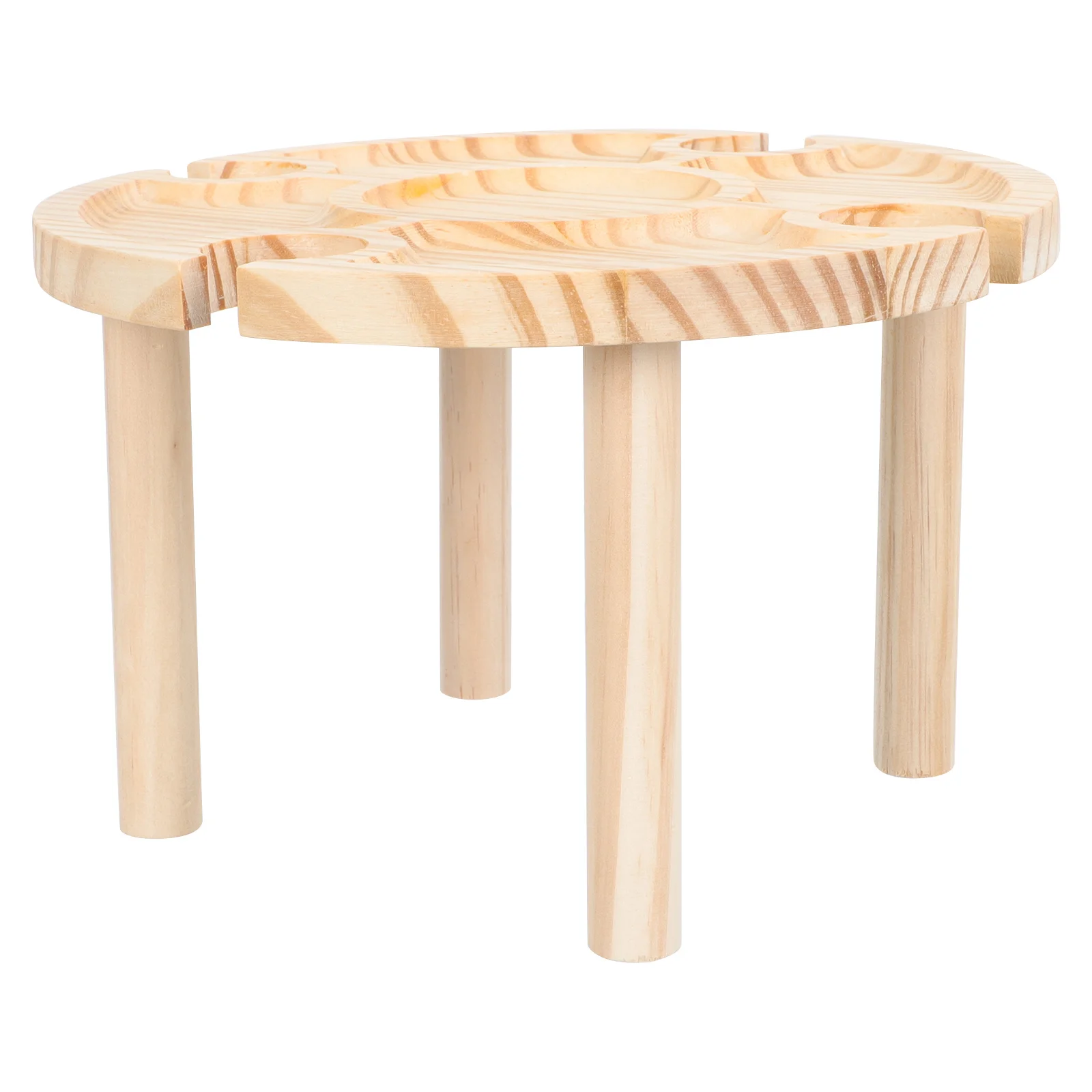 1 قطعة طاولة النبيذ الخشبية في الهواء الطلق نزهة طاولة طعام مع تخزين المحمولة للتخييم جمع مكتب تقديم الفاكهة #5