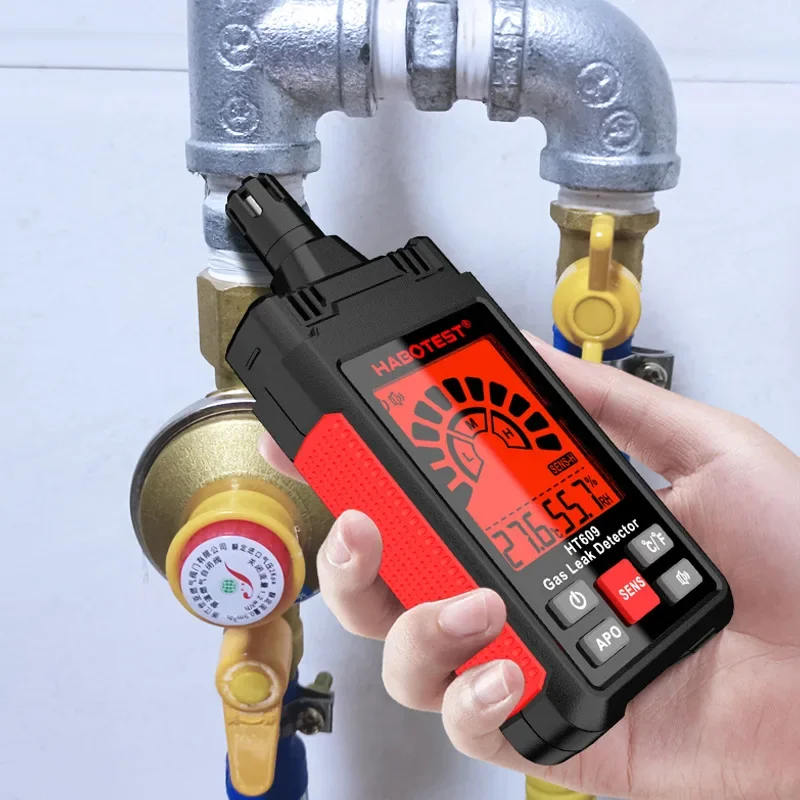 HT609 Natural Gas Leak Detector Combustible Gas Detector Methane Liquefied Gas Leak Alarm