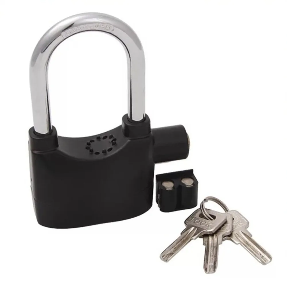 Portable Waterproof Siren Alarm Padlock 110dB Anti Theft Bicycle Lock High Security Rust Proof Security Padlock Vehicle Safety