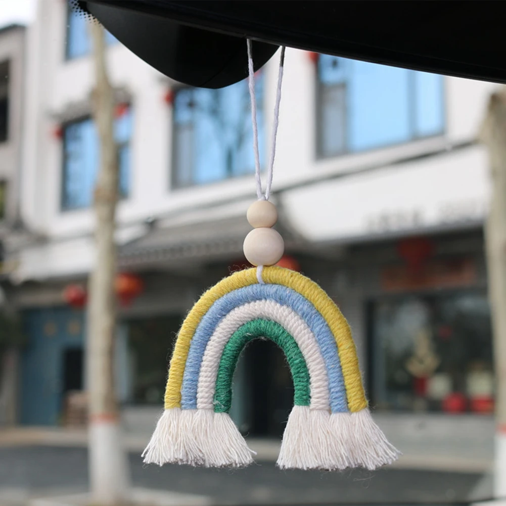 

2PCS Boho Car Charm Essential Oil Diffusers Car Cute Car Air Fresheners Handmade Hanging Accessories Decor Type 1
