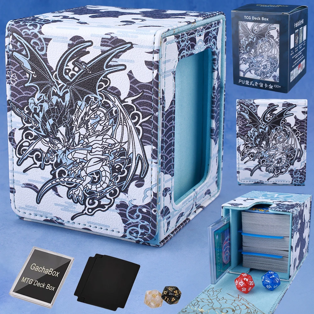 Gacha 100+Load Trading Card Deck Box With 2 Dividers PU Leather Magnetic  Closure Game Card Storage Box For YuGiOh TCG Sport Card - AliExpress