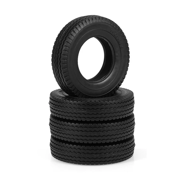 4 Pcs 19Mm Rubber Tire For 1/14 Tamiya RC Semi Tractor Truck Tipper MAN King Hauler ACTROS SCANIA Upgrade Parts