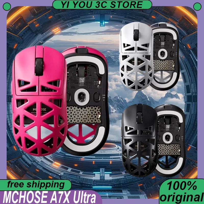 

MCHOSE A7X Ultra Wireless Tri-mode Mouse Magnesium Alloy Lightweight PAW3950TI 500mAh 8K Ice Flow PC Esports Laptop Gaming Mice