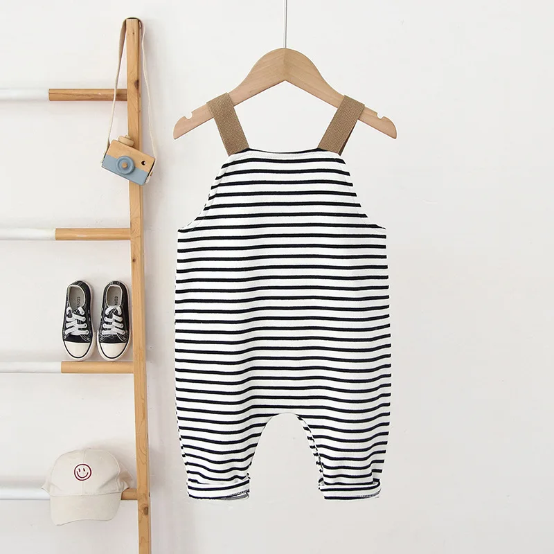 MILANCEL 1-4Y New Spring Baby Overall Boys Cute Stripe Bear Pants Toddler Trousers