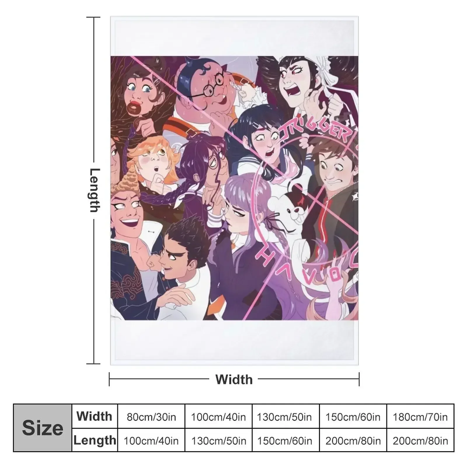 Dangan Ronpa Trigger Happy Havoc Throw Blanket Designers Giant Sofa Thin Flannel Summer Beddings valentine gift ideas Blankets