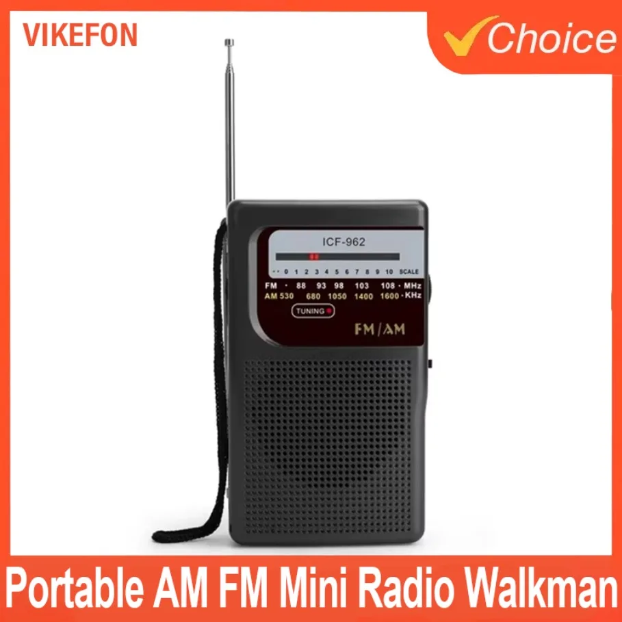 

ICF-962 Уличное радио Стерео радио AM/FM Карманный указатель Радио 2 x батарейки типа АА для использования в помещении и на открытом воздухе в кемпинге