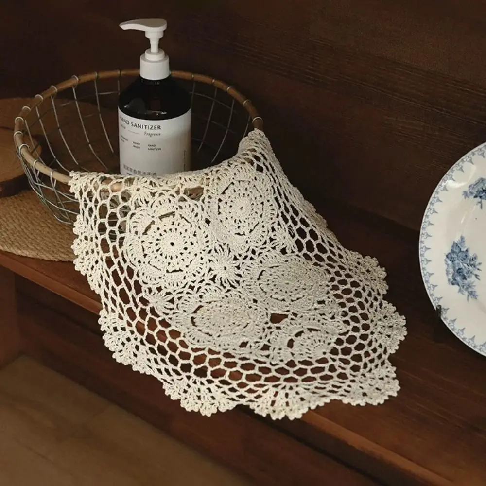 New Round Oval Crochet Doilies Crochet Cotton Beige Cotton Doilies Handmade Doilies