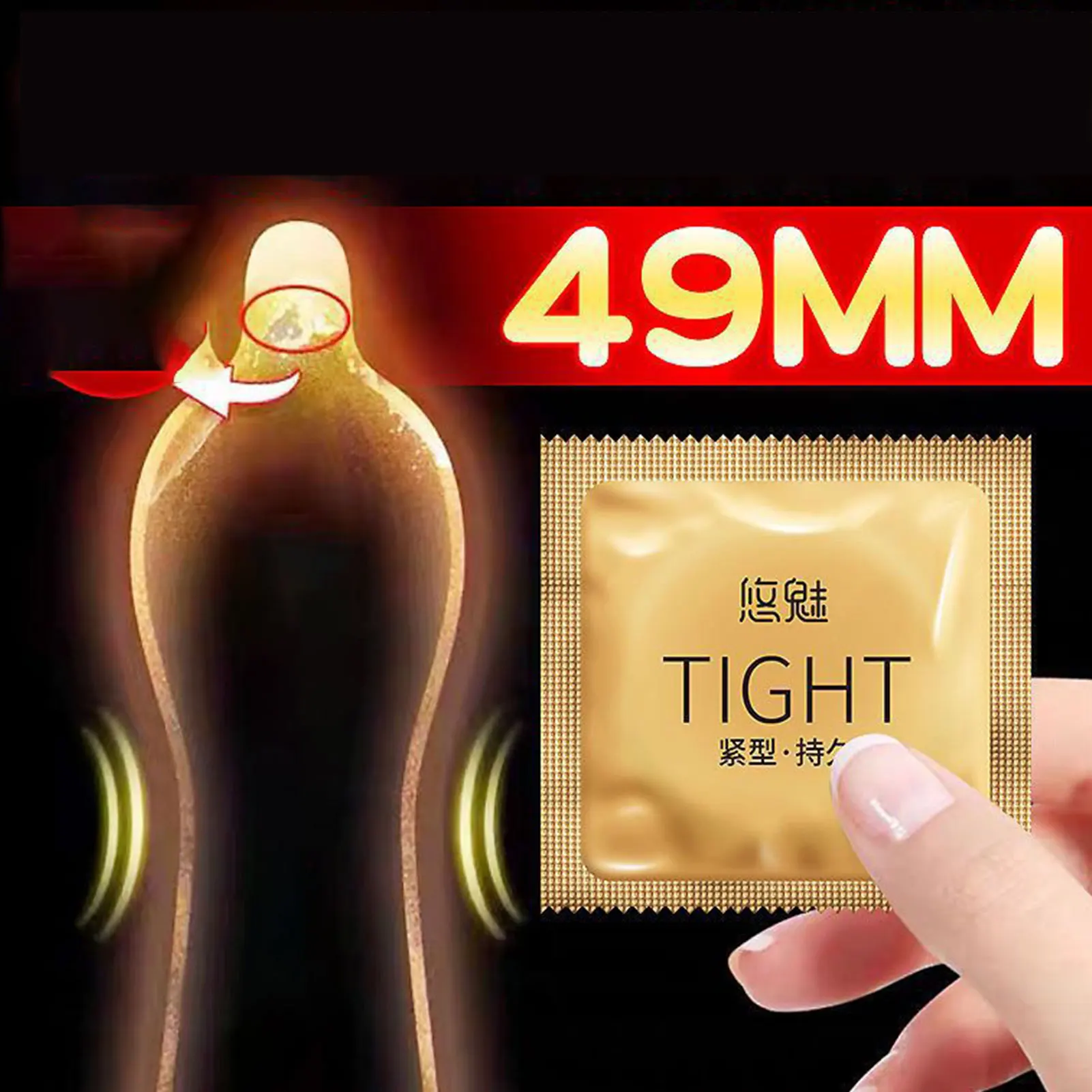 10pcs 49mm Tight Condom Sex Toys Long Lasting Thin Contraception Sleeves For Penis Smooth Lubricated Male's Condoms Sex Supplies