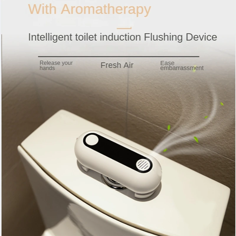 1 Set ABS Automatic Toilet Flush Button Non-Contact Toilet Automatic Flusher With Aromatherapy