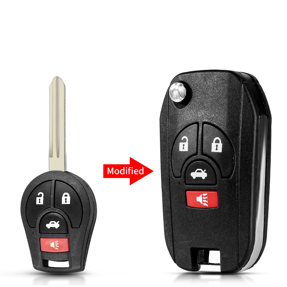 KEYYOU 2 Button Flip Folding Remote Car Key Case Shell Fob Cover Case Styling For Nissan Cube Micra Qashqai Juke Altima Maxima