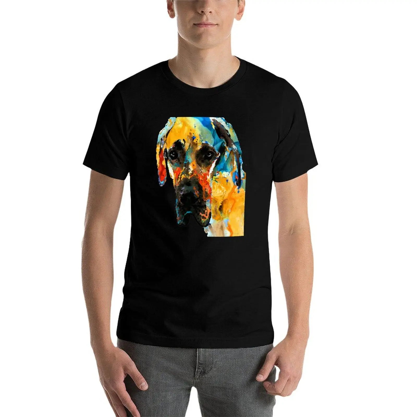 

Colorful Great Dane Dog Art - Those Eyes - Sharon Cummings T-Shirt man t shirt summer essential t shirt T-Shirt