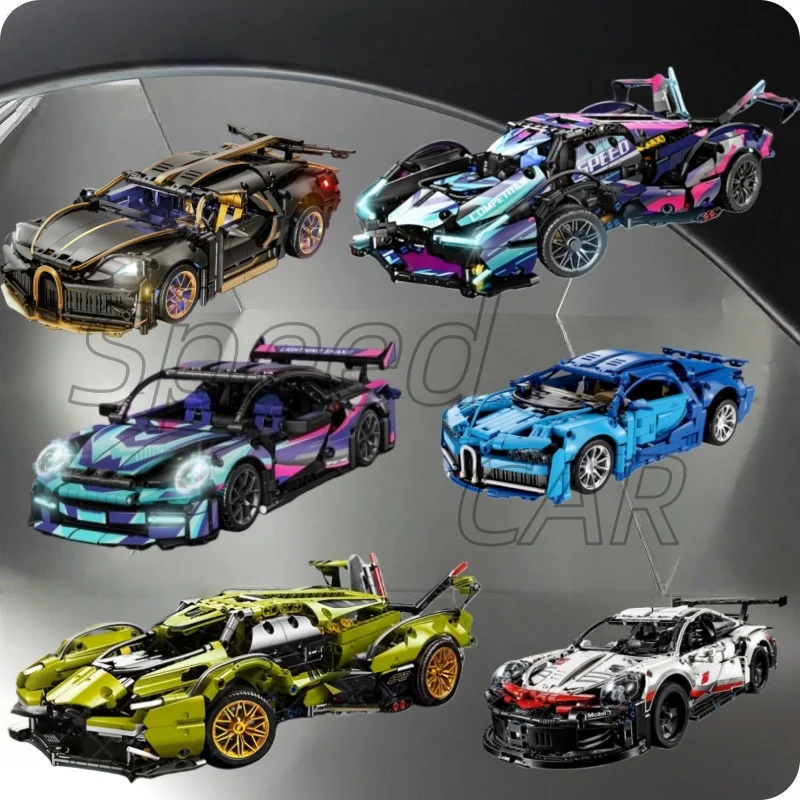 Technologie racewagen bouwstenen set - modelkit voor kinderen/volwassenen verzamelbaar verjaardagscadeau.